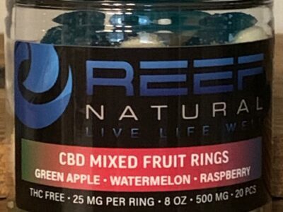 CBD isolate mixed flavored gummy rings